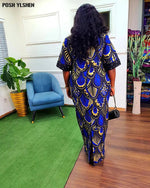Buy Luxury African Long Gown – Sequin Embellished Caftan Dress with Floral Print and Slit for only $61.49 at Flexi Africa!