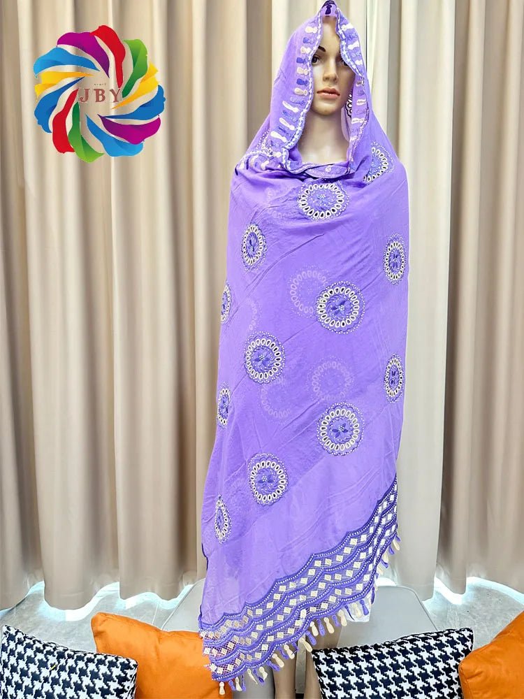Luxury Cotton African Scarf – Muslim Women’s Hijab Shawl - Free Delivery Worldwide only at Flexi Africa
