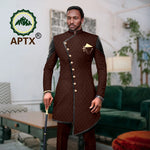 Men’s African Bazin Riche Suit | Wedding, Business & Party Formal Attire - Free Delivery Worldwide only at Flexi Africa
