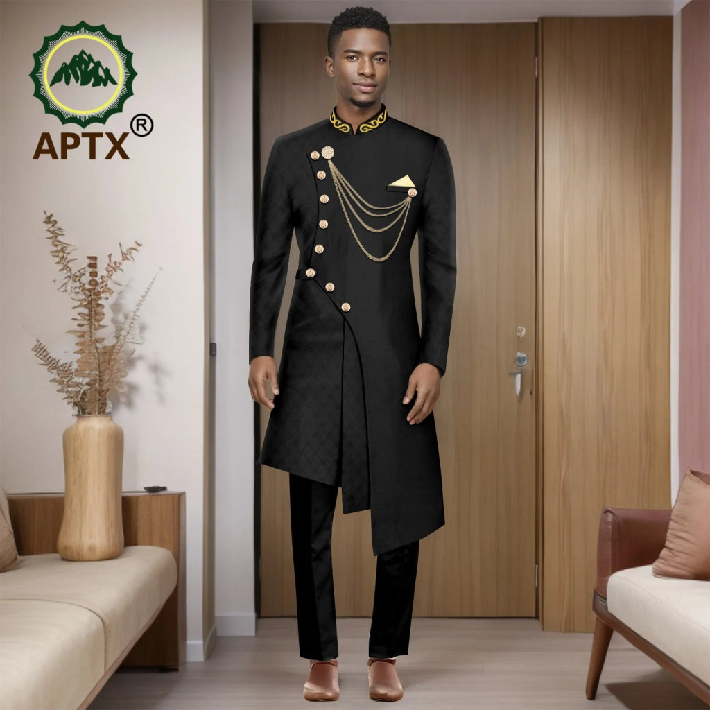 Men’s African Dashiki Suit Set – Modern Two - Piece Top & Pants Outfit - Free Delivery Worldwide only at Flexi Africa