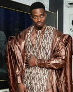 Men’s African Traditional Wear – Premium Bazin Riche Embroidered 3PC Ensemble - Free Delivery Worldwide only at Flexi Africa