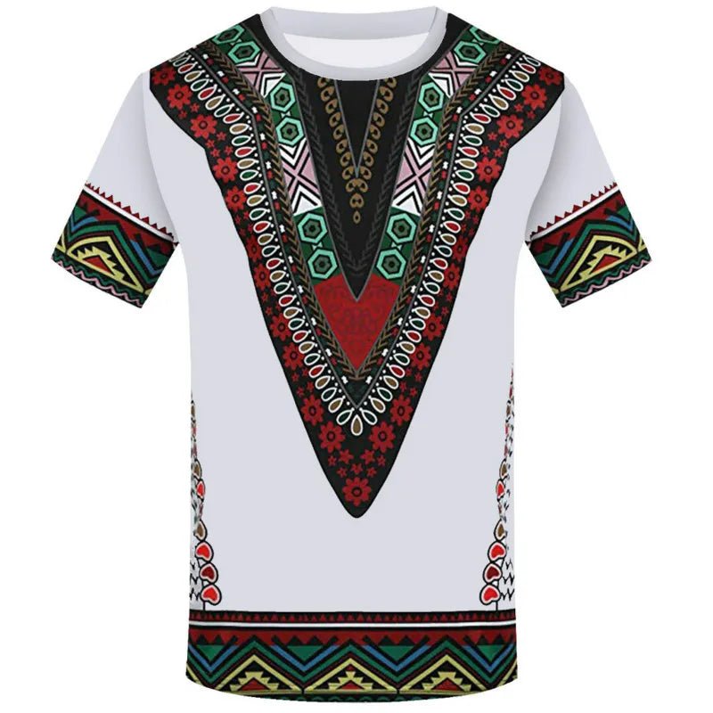 Men's T-Shirts 3D Printing Ethnic African Clothing Round Neck Shirts - Free Delivery Worldwide only at Flexi Africa