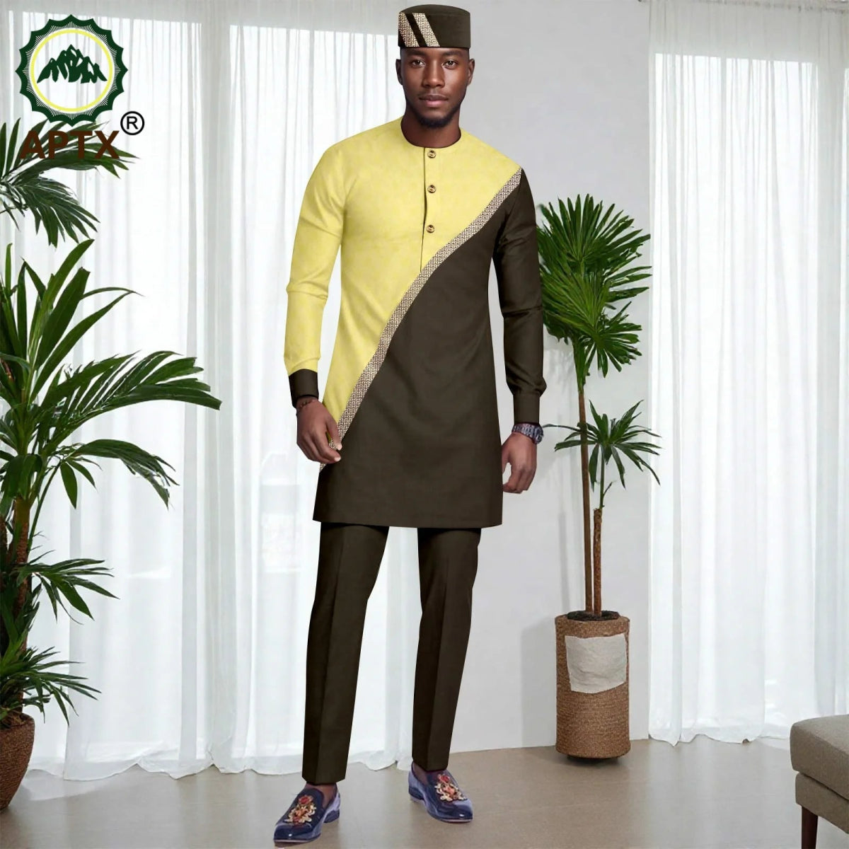 Muslim Mens Robe African Clothing For man 2 - piece Sets Suit jubba abaya Long Sleeve Coat and Pants Wedding Islamic Robes 2516039 - Free Delivery Worldwide only at Flexi Africa
