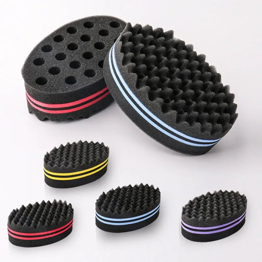 Oval Double Sides Magic Twist Hair Brush Sponge Brush For Natural Afro Coil Wave Dread Sponge Brushes Braids Braiding