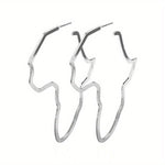 Pair of Fashionable and Exaggerated Hollow African Map Earrings - Free Delivery Worldwide only at Flexi Africa