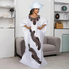 African Clothes for Women African Dashiki Robe Bazin Design Wedding Party Dresses - Free Worldwide only at Flexi Africa