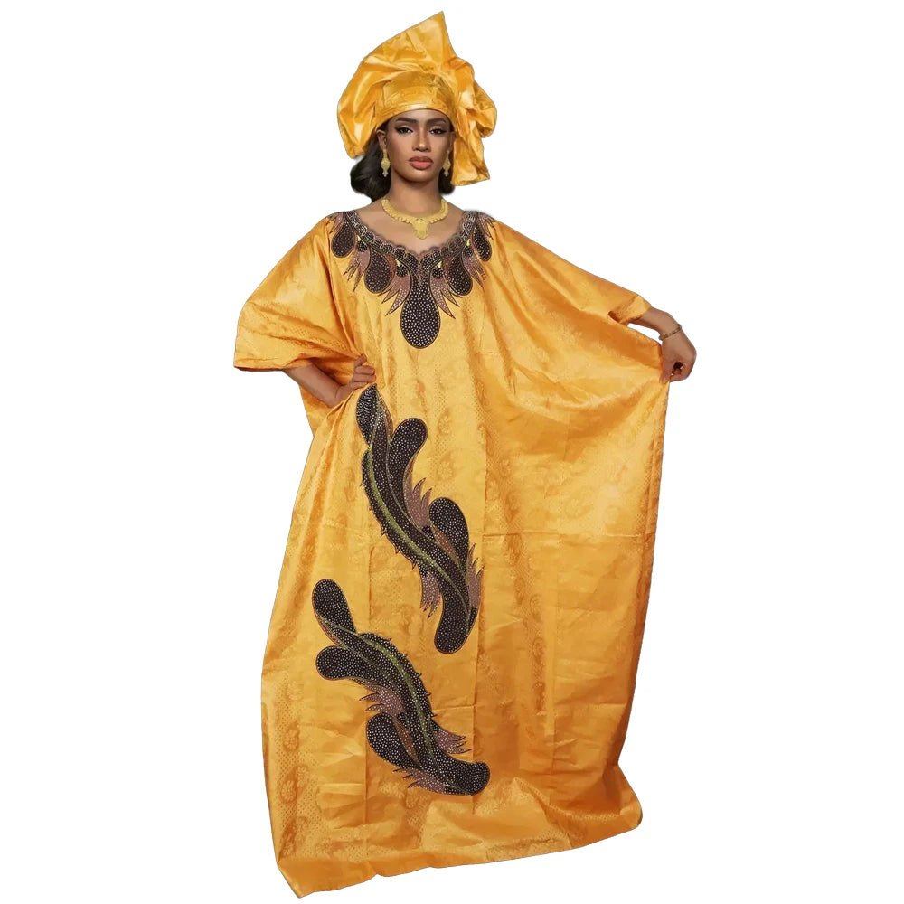African Clothes for Women African Dashiki Robe Bazin Design Wedding Party Dresses - Free Worldwide only at Flexi Africa