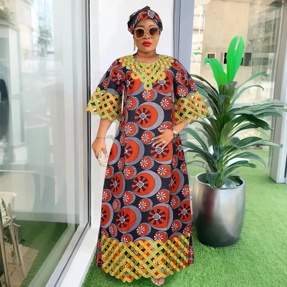 Plus Size African Dresses for Women: Dashiki, Ankara, Bazin Riche Wax Designs & Wedding Party Dresses with Headscarf - Free Delivery Worldwide only at Flexi Africa