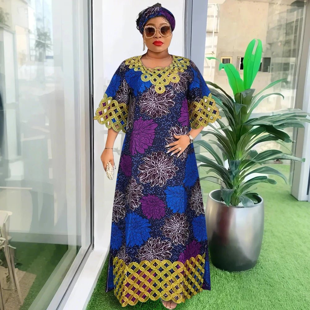 Plus Size African Dresses for Women: Dashiki, Ankara, Bazin Riche Wax Designs & Wedding Party Dresses with Headscarf - Free Delivery Worldwide only at Flexi Africa