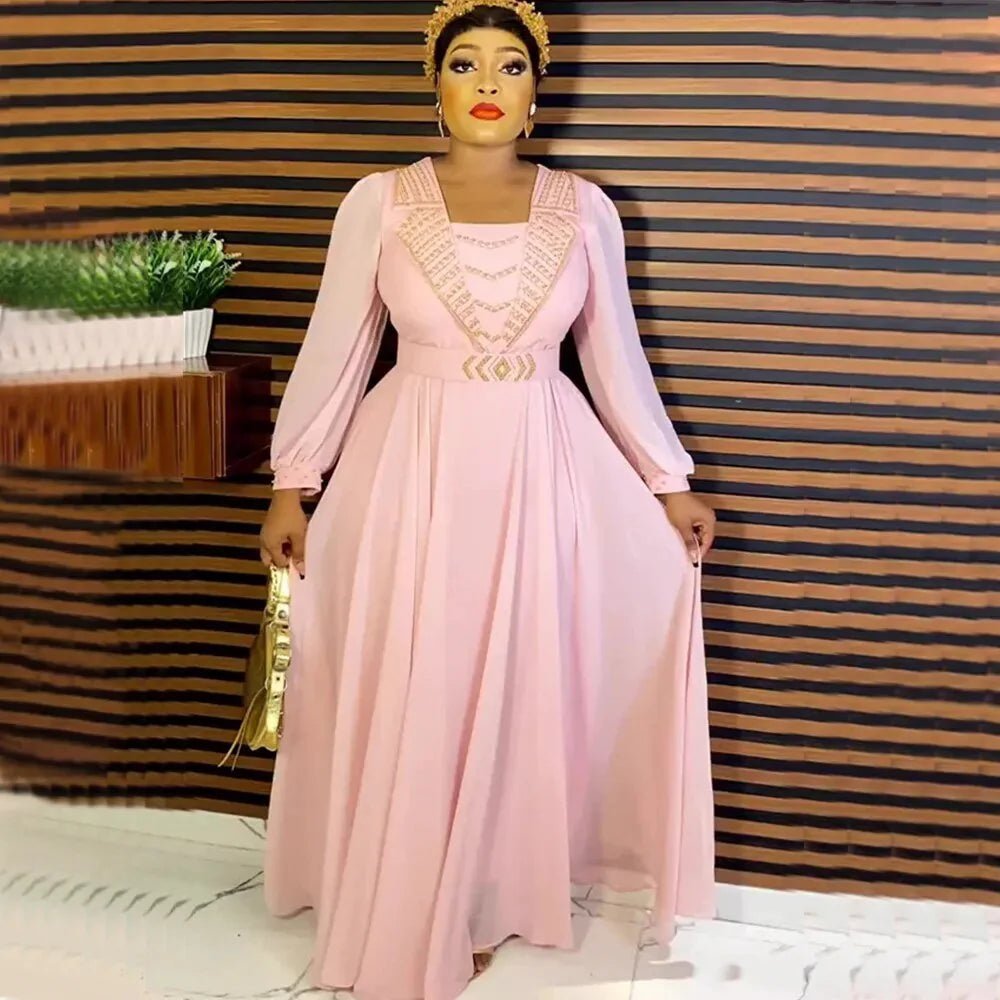 Plus Size African Maxi Evening Party Dress for Women: Elegance Meets Comfort - Free Delivery Worldwide only at Flexi Africa