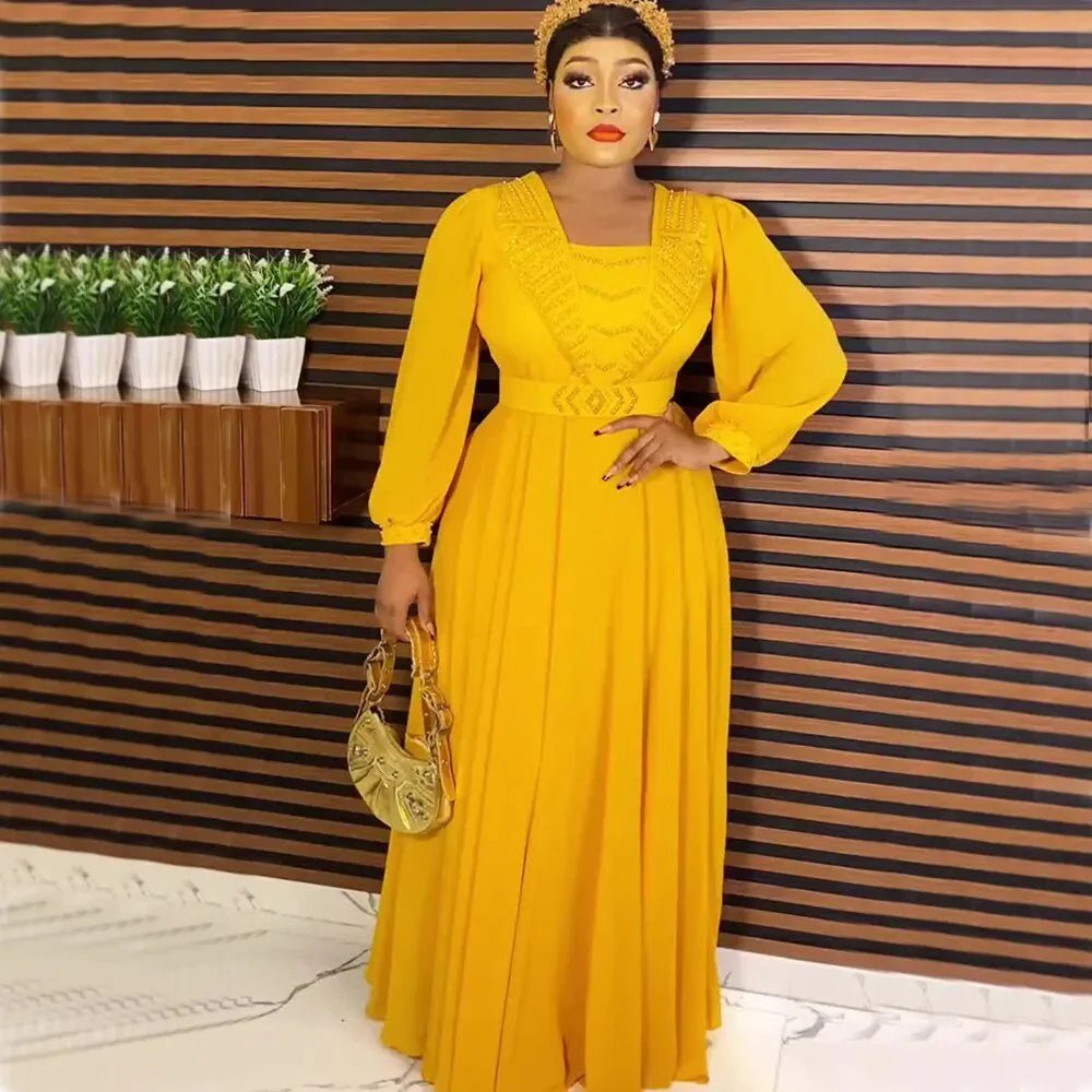 Plus Size African Maxi Evening Party Dress for Women: Elegance Meets Comfort - Free Delivery Worldwide only at Flexi Africa