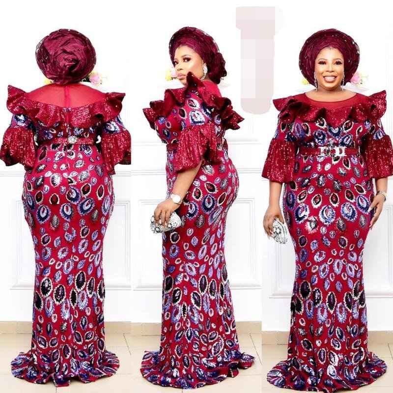 Plus Size African Party Long Dresses for Women New Dashiki Ankara Sequin Evening Gowns Outfits Robe Africa Clothing - Flexi Africa - Flexi Africa offers Free Delivery Worldwide - Vibrant African traditional clothing showcasing bold prints and intricate designs