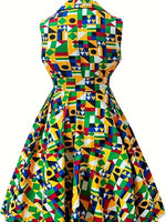 Plus Size Women's Fitted Waist Belt Dress – Flattering Elegant Curve - Enhancing Design - Free Delivery Worldwide only at Flexi Africa