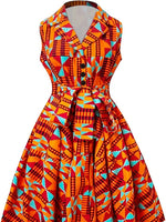 Plus Size Women's Fitted Waist Belt Dress – Flattering Elegant Curve - Enhancing Design - Free Delivery Worldwide only at Flexi Africa