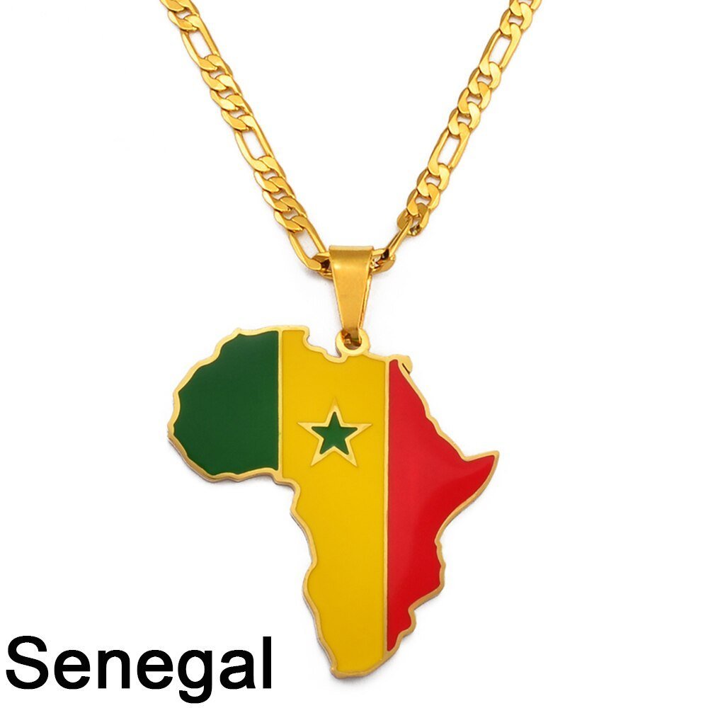 Showcase Your African Roots with Our Hip - hop Africa Map Pendant Necklace - Free Delivery Worldwide only at Flexi Africa