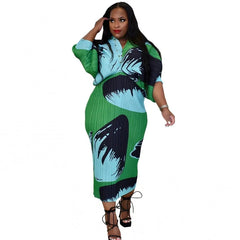 Spring Autumn African Dresses for Women - 3/4 Sleeve, Sexy V - Neck, Slim Fit, Office Lady Party Dress - Free Delivery Worldwide only at Flexi Africa