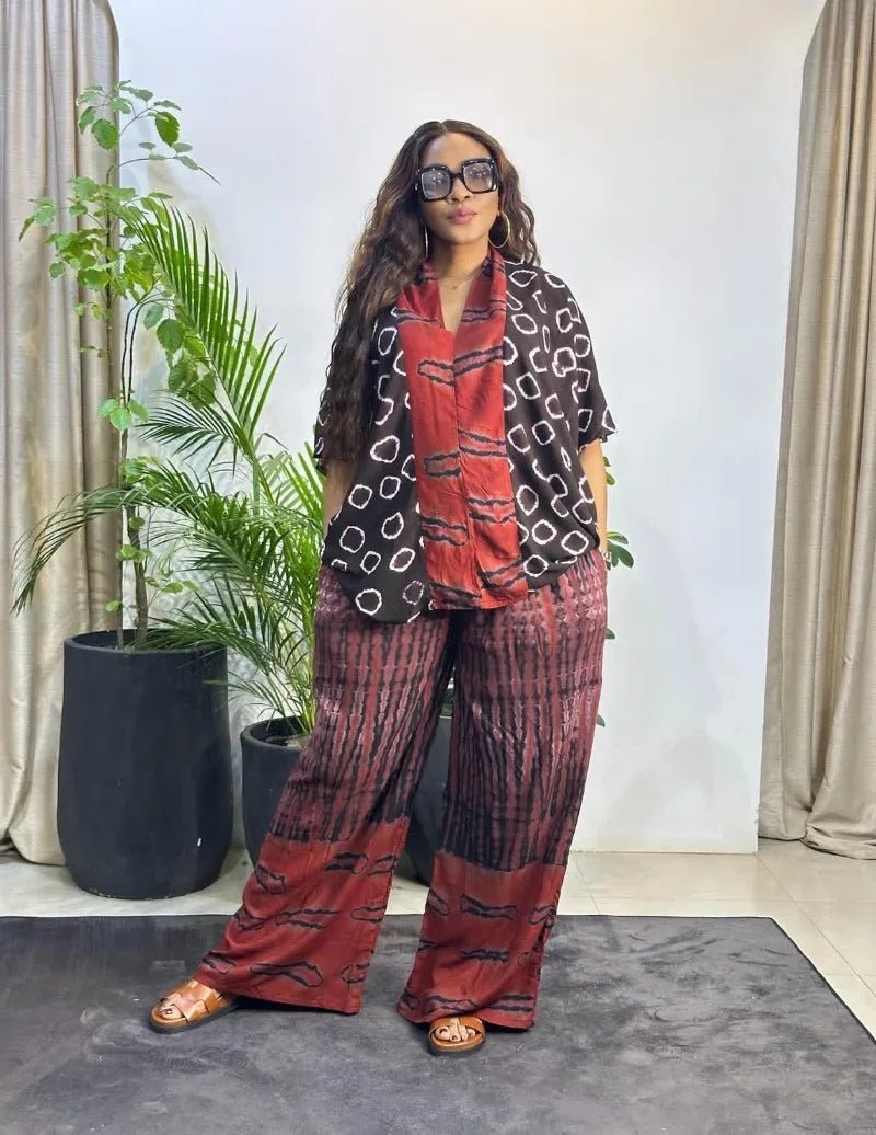 Summer Two Piece Matching African Dashiki Clothes for Women Plus Size Printed Top and Pant Suit 2025 Nigerian Casual Outfit - Free Delivery Worldwide only at Flexi Africa