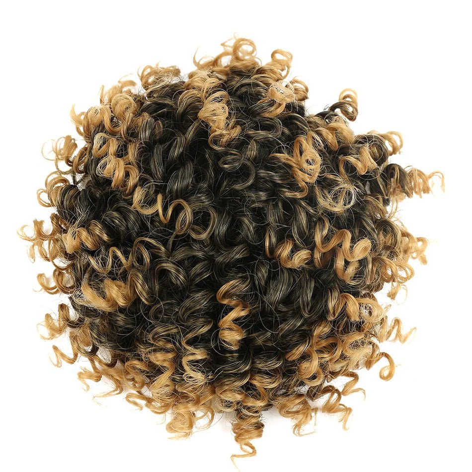 Synthetic Hair Buns For Women Afro Puff Curly Chignon Drawstring Ponytail Natural Black With Hair Extensions Hairpieces