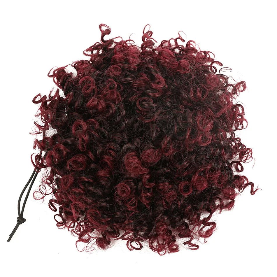 Synthetic Hair Buns For Women Afro Puff Curly Chignon Drawstring Ponytail Natural Black With Hair Extensions Hairpieces