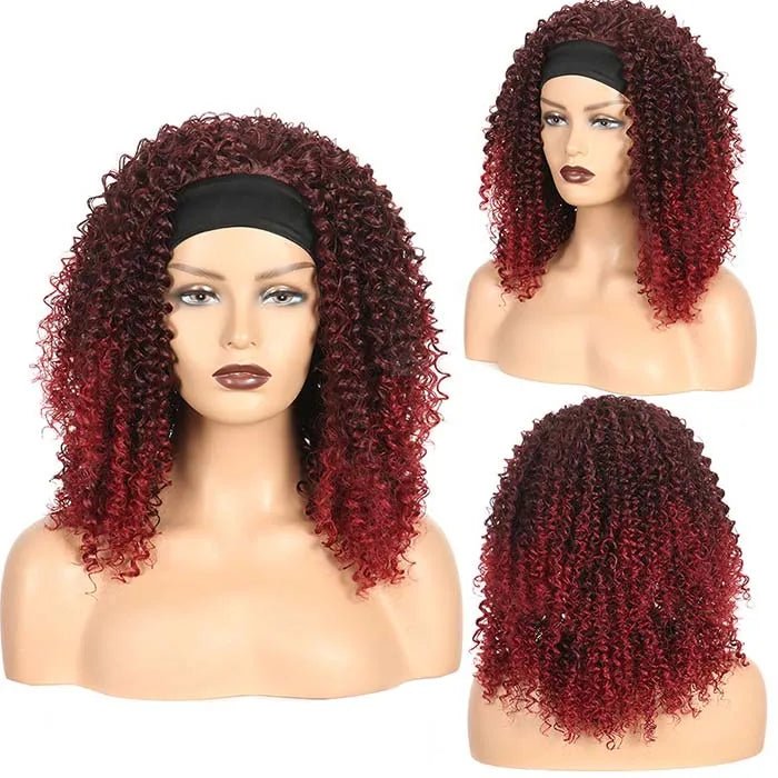 Synthetic Headband Wig Afro Kinky Curly Wigs for Black Women Natural Bouncy Curly Wig Headband - Free Delivery Worldwide only at Flexi Africa