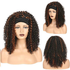 Synthetic Headband Wig Afro Kinky Curly Wigs for Black Women Natural Bouncy Curly Wig Headband - Free Delivery Worldwide only at Flexi Africa