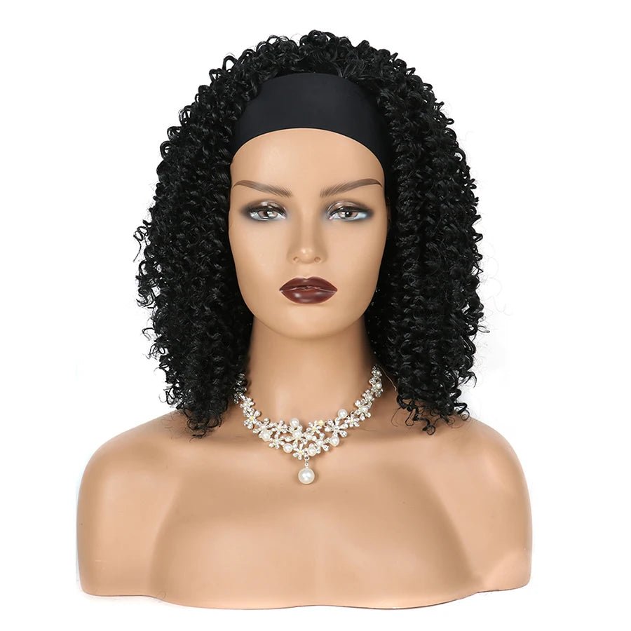 Synthetic Headband Wig Afro Kinky Curly Wigs for Black Women Natural Bouncy Curly Wig Headband - Free Delivery Worldwide only at Flexi Africa