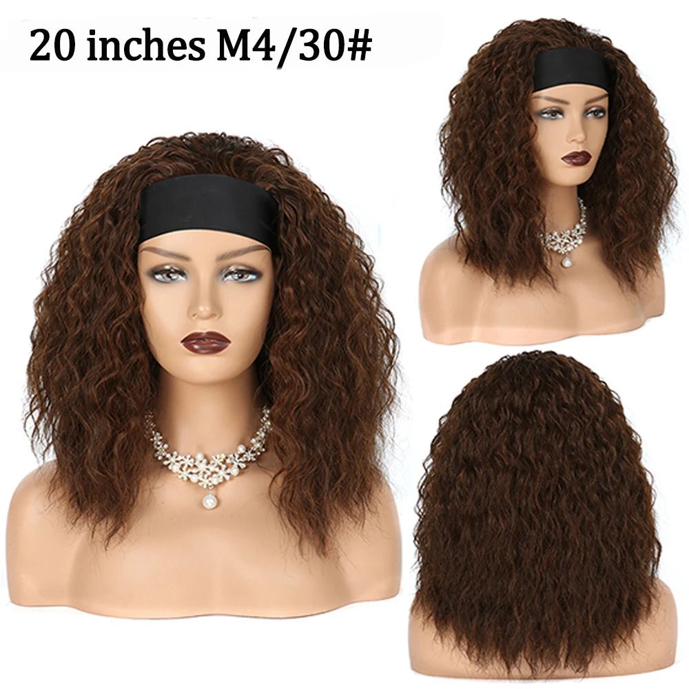 Synthetic Headband Wig Afro Kinky Curly Wigs for Black Women Natural Bouncy Curly Wig Headband - Free Delivery Worldwide only at Flexi Africa