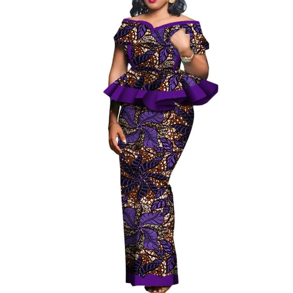 Traditional African 2PC Outfit – Dashiki Top and Skirt Set for Women - Free Delivery Worldwide only at Flexi Africa