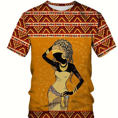 Unleash Your Style with African Tribal Art T-shirt - Comfortable Short Sleeves & Crew Neck for Men - Free Delivery Worldwide only at Flexi Africa