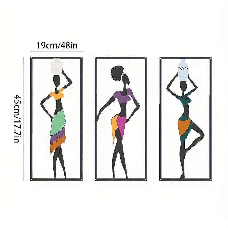 Vibrant African Girl Wall Art Set – Ethnic Style Living Room Décor - Free Delivery Worldwide only at Flexi Africa
