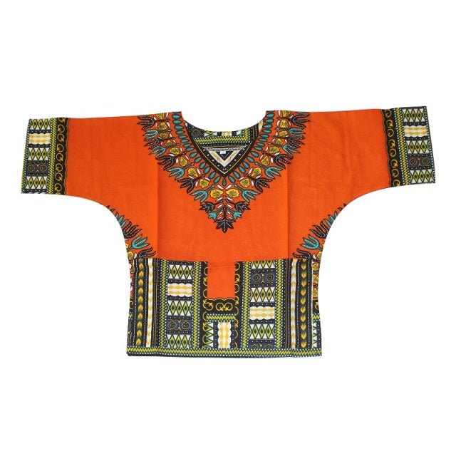 Vibrant Traditional African Print Dashiki T-shirts: Stylish Fashion Designs for Kids - Flexi Africa - Free Delivery Worldwide