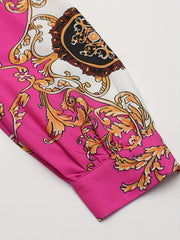 Vintage Bohemian Long Sleeve Maxi Dress - Vibrant Pink - Free Delivery Worldwide only at Flexi Africa