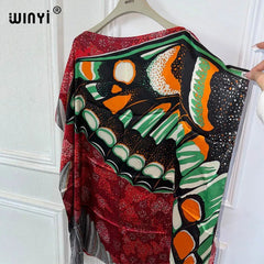 WINYI holiday dress Summer sexy african oversize dress BOHO print beach wear women Loose Femme Robe Muslim فستان beach cover ups - Free Delivery Worldwide only at Flexi Africa