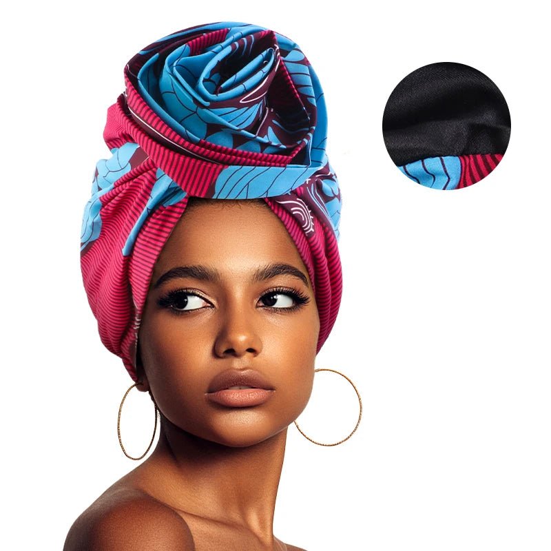 Buy a Woman African Satin Lined Turban Cap Big Flower Hat Floral Headscarf Ladies Beanies for only $3.22 at Flexi Africa!