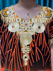 Women's African Abaya Dress – Printed Cotton Kanga Style, Loose Fit - Free Delivery Worldwide only at Flexi Africa