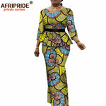 Women’s African Ankara 2PC Set Crop Top Maxi Skirt Belted Traditional Outfit - Free Delivery Worldwide only at Flexi Africa