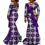 Women’s African Ankara Long Sleeve Dress – Cotton Dashiki Wedding Gown - Free Delivery Worldwide only at Flexi Africa