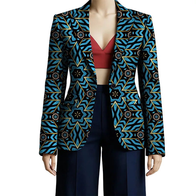 Women’s African Couture Blazer Jacket – Ankara Print Colorful Short Coat for Wedding & Party - Free Delivery Worldwide only at Flexi Africa