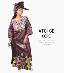 Women's African Dresses: Fashionable New Bazin Riche Embroidery Design - Free Delivery Worldwide only at Flexi Africa