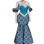 Women’s African Plus Size Evening Dress – Luxury Ankara Lace Mermaid Gown for Wedding & Party - Free Delivery Worldwide only at Flexi Africa