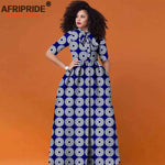 Women’s African Print Maxi Dress – Traditional High Waist Ankara Half Sleeve Attire - Free Delivery Worldwide only at Flexi Africa