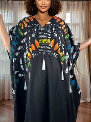 Women's African Style Maxi Dress – Loose Fit, Oversized Traditional Design - Free Delivery Worldwide only at Flexi Africa