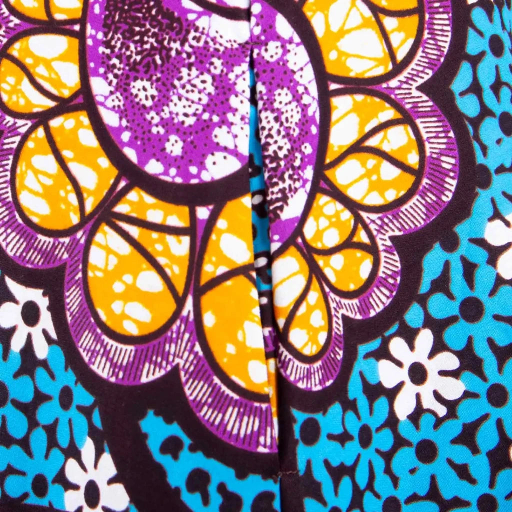 Women’s Ankara Dashiki Print Floor - Length A - Line Dress - Free Delivery Worldwide only at Flexi Africa