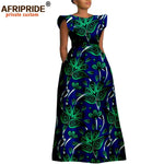 Women’s Ankara Dashiki Print Floor - Length A - Line Dress - Free Delivery Worldwide only at Flexi Africa