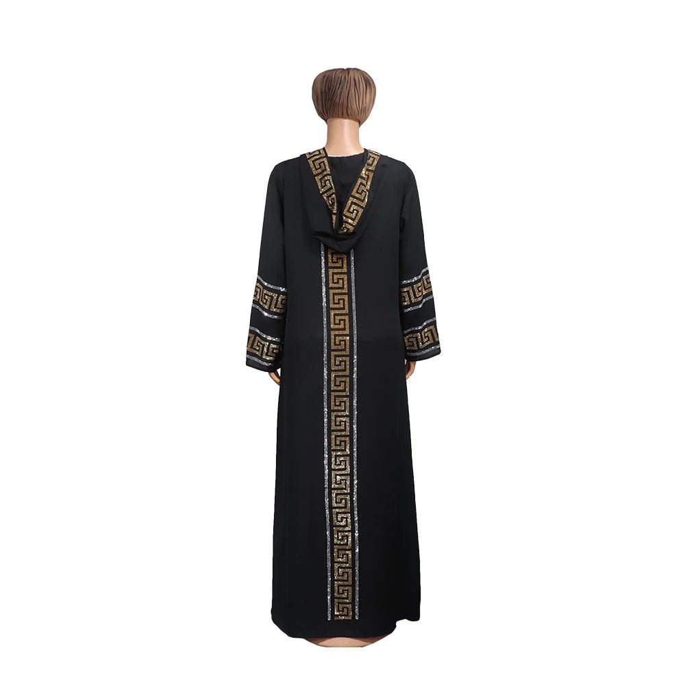 Women's Dress African Fashion Hooded Robe Islamic Abaya Muslim Style Drilled Decoration Quality Luxury - Free Delivery Worldwide only at Flexi Africa