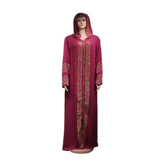 Women's Dress African Fashion Hooded Robe Islamic Abaya Muslim Style Drilled Decoration Quality Luxury - Free Delivery Worldwide only at Flexi Africa
