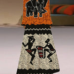 Women’s Long Sleeve V - Neck African Maxi Dress – Elegant Party & Everyday Wear - Free Delivery Worldwide only at Flexi Africa