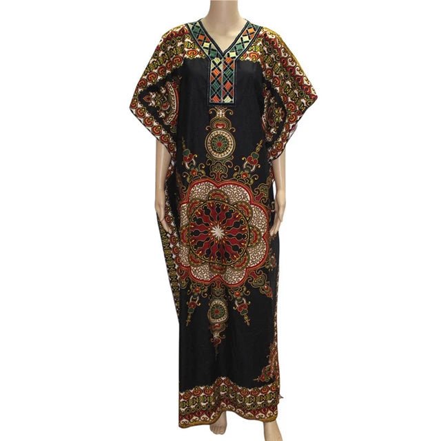 Women’s Plus Size African Party Dress – Ankara Dashiki Cotton Maxi Gown - Free Delivery Worldwide only at Flexi Africa