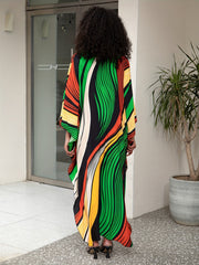 Women's Plus Size Bohemian Long Kaftan Dress, Lightweight Beach Cover - Up - Flexi Africa - Free Delivery Worldwide only at www.flexiafrica.com