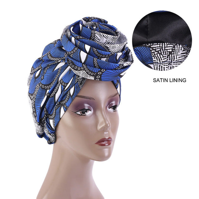 African Print Stretch Bandana Head Wrap Floral Ankara Dashiki Women - Flexi Africa offers Free Delivery Worldwide - Vibrant